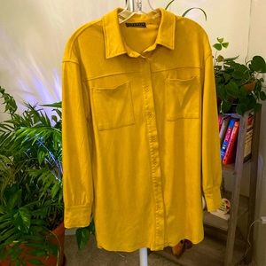 Faux suede golden button down top. Size Medium. Buttery soft. NWOT.